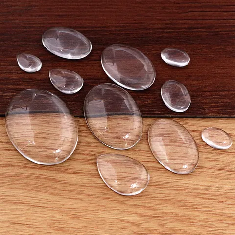 Cabujones De Vidrio Transparente Ovalados En Forma De Gota Parches De Gemas Del Tiempo Para Fabricación De Joyas Bricolage Colgantes
