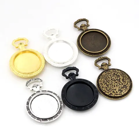 Support de Base de Pendentif Rond en Alliage Vintage Style Montre de Gousset pour Création de Bijoux DIY Accessoire en Métal Antique