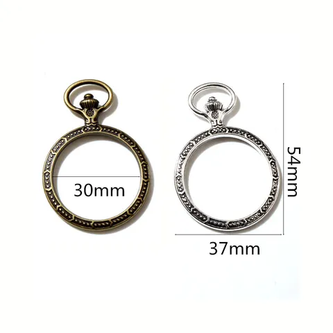Montre à Gousset Vintage en Alliage de Zinc Cadre Ouvert pour Résine UV DIY Bijoux Pendentif Bronze Argent Antique