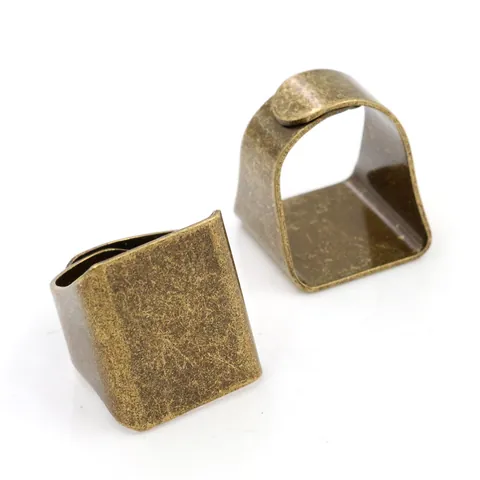 Base per Anello Quadrata in Lega Vintage per Creazione Gioielli Fai da Te Castone per Pietra Preziosa Componenti per Anelli Minimalisti