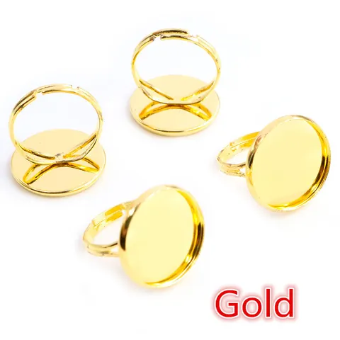Adjustable Iron Ring Base Bezel Settings With Round Flat Tray For DIY Jewelry Making Vintage Handmade Metal Components