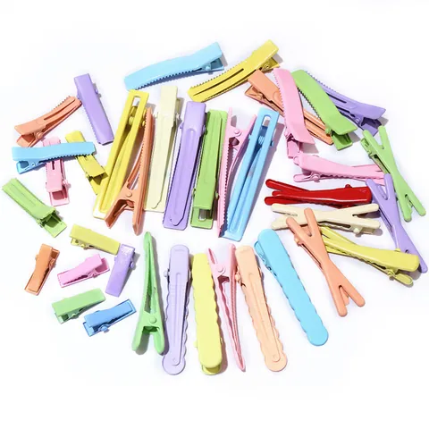 Lacquered Metal Alligator Hair Clips Colorful Candy Macaron Color DIY Jewelry Making Findings Accessory For Women Girls Hair Styling