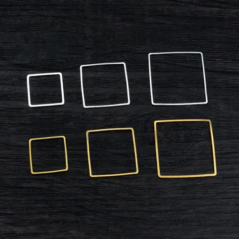 Square Hollow Open Frame Copper Jewelry Making Findings DIY Geometric Earring Necklace Connector Handcrafted Accessories