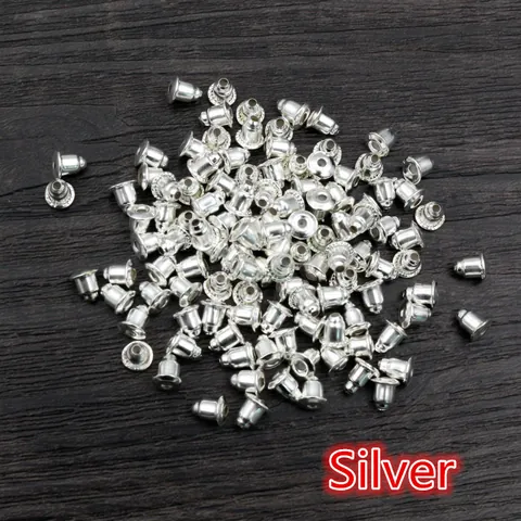 Metal Bullet Earring Backs Stoppers DIY Earring Findings Ear Stud Backs Components For Jewelry Making Supplies