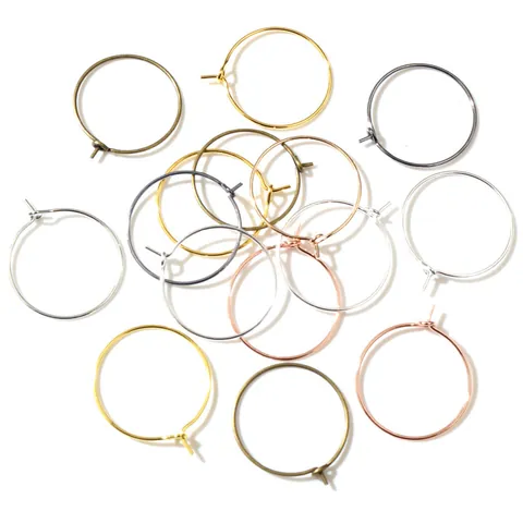 Iron Round Wine Glass Charm Rings For DIY Jewelry Making Beading Circles Earring Hoops Metal Findings Accessories Gold Silver Black Plated