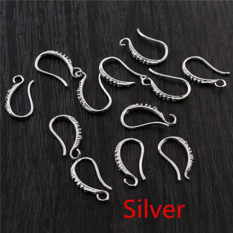 Micro Paved Zirconia Copper Earring Hooks For DIY Jewelry Making Accessories U Shaped Earring Wire Findings Jewelry Parts