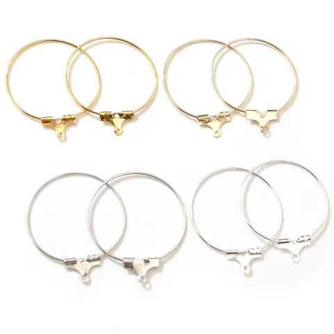 DIY Earring Hoop Findings Wine Glass Charm Rings Iron Metal Round Hoop Accessories For Handmade Jewelry Making Gold Silver