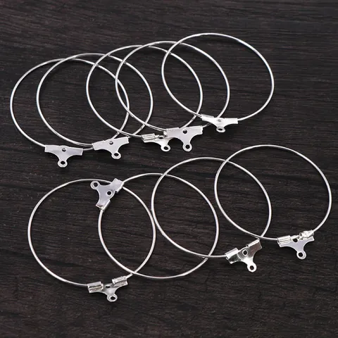 DIY Earring Hoop Findings Wine Glass Charm Rings Iron Metal Round Hoop Accessories For Handmade Jewelry Making Gold Silver