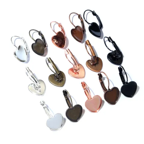Heart Shaped French Earring Hooks DIY Jewelry Findings Copper Leverback Earring Components For Women Handcrafted Accessories