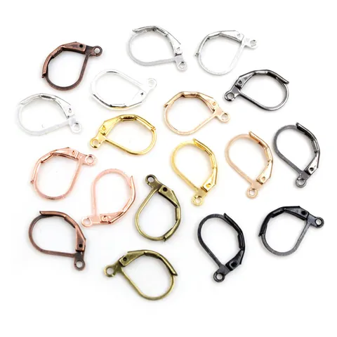 French Lever Back Earring Hooks Iron Metal D Shape Earring Finding For DIY Jewelry Making Accessories Craft Supplies