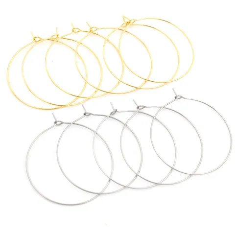 Edelstahl Runde Creolen Zubehör Für DIY Schmuckherstellung Weinglas Markierungsringe Gold Silber Creolen