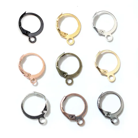 Dormeuses en Cuivre Vintage Français Crochets de Boucles d'Oreilles Ronds Géométriques pour Création de Bijoux DIY Accessoires de Bijouterie