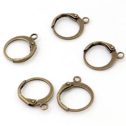 Dormeuses en Cuivre Vintage Français Crochets de Boucles d'Oreilles Ronds Géométriques pour Création de Bijoux DIY Accessoires de Bijouterie