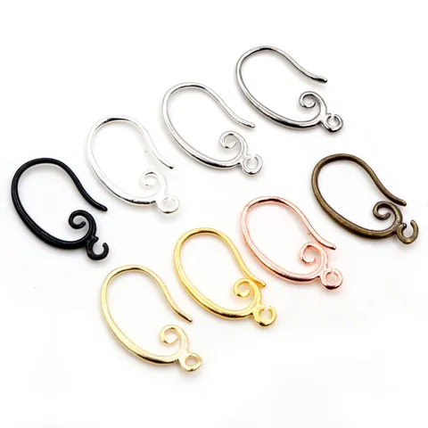Copper Plated Earring Hooks Findings For DIY Jewelry Making French Retro Earring Hooks Scroll Pattern Earring Making Parts