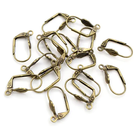 Copper Leverback Earring Hooks French Ear Wire DIY Jewelry Making Findings Accessories Gold Silver Black Bronze Colors