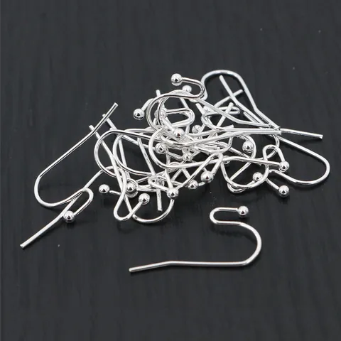 Copper Ball Head Ear Hooks For DIY Earring Making S Shape Fish Hook Jewelry Findings French Style Earwire Accessories