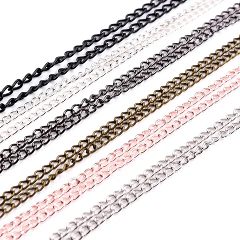 Iron DIY Necklace Chains With Lobster Clasp Link Chain For Jewelry Making Accessory Long Fine Necklace Chain Material