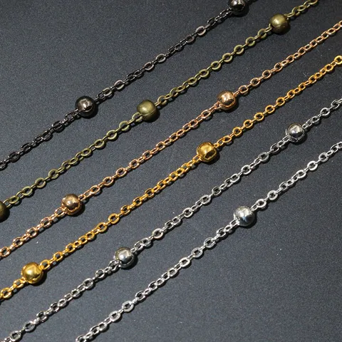 Iron Beaded Satellite Chain DIY Jewelry Making Material For Ancient Style Hairpin Tassel Necklace Bracelet Findings Beaded Tassel Chain