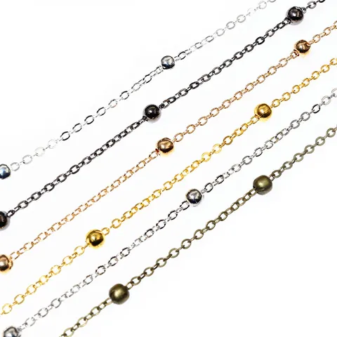 Iron Beaded Satellite Chain DIY Jewelry Making Material For Ancient Style Hairpin Tassel Necklace Bracelet Findings Beaded Tassel Chain