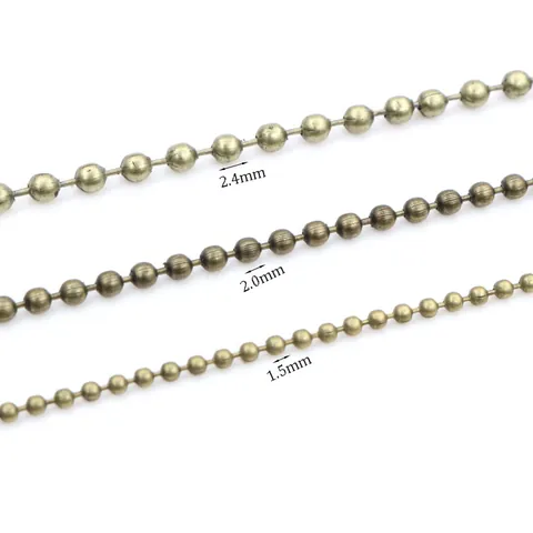 DIY Iron Bead Ball Chains Round Metal Jewelry Findings For Necklaces Bracelets Gold Silver Black Antique Bronze Accessories