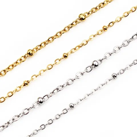 Stainless Steel Satellite Chain Beaded Jewelry Chain For DIY Handmade Necklace Bracelet Making Gold Silver Long Bulk Chains