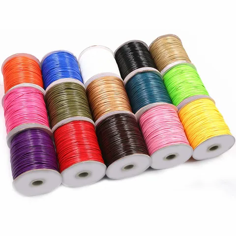 Korea Waxed Cord Rope For DIY Jewelry Making Weaving Cord Accessories Multi Color Polyester String Spool