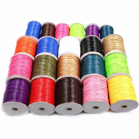 Korea Waxed Cord Rope For DIY Jewelry Making Weaving Cord Accessories Multi Color Polyester String Spool