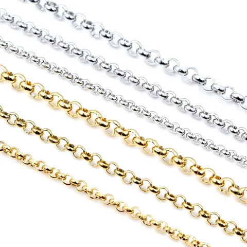 Stainless Steel Rolo Chain O-Shaped DIY Jewelry Making Chain For Necklace Bracelet Making Unfinished Jewelry Chain Components