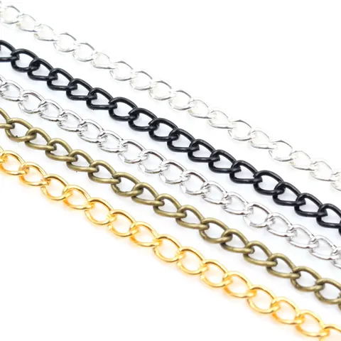 DIY Jewelry Making Unwelded Iron Chain For Necklace Bracelet Crafting Curb O Chain Multi Color Metal Jewelry Accessories