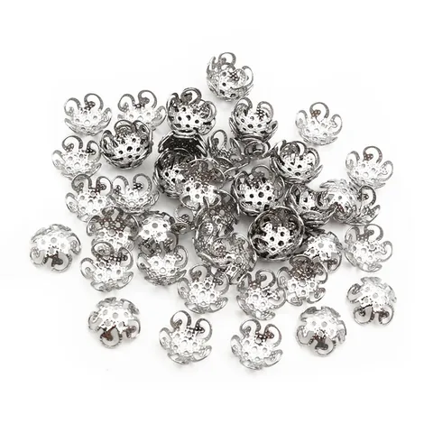 Edelstahl Vintage Hohl Blume Perlenkappen Für DIY Schmuckherstellung Spacer Perlen Findings Gold Silber Galvanisiert