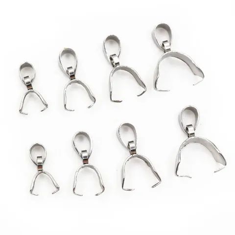 Stainless Steel Pinch Bails For DIY Jewelry Making Findings Necklace Pendant Connector Clasp Accessories In Gold And Silver