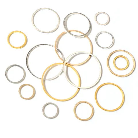 Accessori per la Creazione di Gioielli DIY in Rame Puro Galvanizzato Cerchi Tondi Connettori Varie Dimensioni per Orecchini Componenti Artigianali