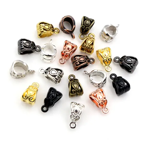 Hollow Carved Alloy Pendant Bails Connectors Scrollwork DIY Jewelry Findings For Necklace Bracelet Making Vintage Style Accessories
