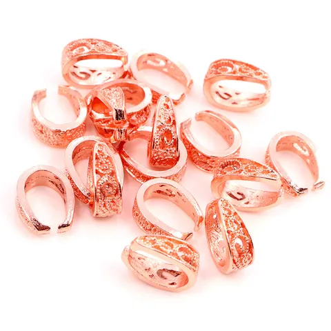 Vintage Alloy Pinch Bails Filigree Carved Pendant Connectors For DIY Jewelry Making Baroque Style Necklace Findings