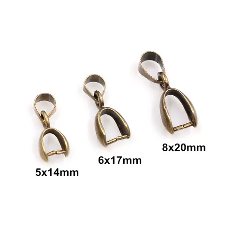 Copper Pendant Pinch Bails For Jewelry Making DIY Necklace Clasp Connector Findings For Crystal Pendant Vintage Accessories