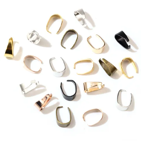 Fianzas de Pellizco de Metal Galvanizado para Conexión de Colgante de Collar DIY Joyería Hallazgos Colores Mezclados