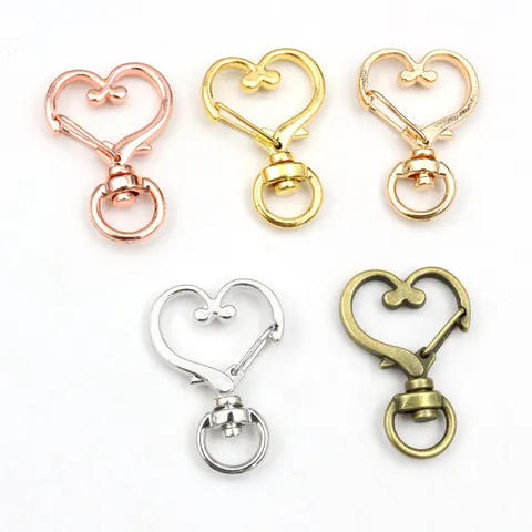 Zinc Alloy Rotating Lobster Clasp Keychain Jewelry Hooks Heart Moon Star Cat Rabbit Dolphin Shape DIY Findings Making Supplies