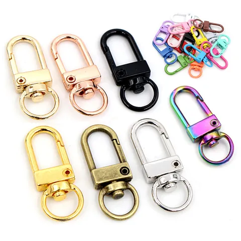 Zinc Alloy Swivel Lobster Clasps Swivel Hook Colorful Baked Paint Clasps For DIY Keychain Bag Accessories Jewelry Making Findings