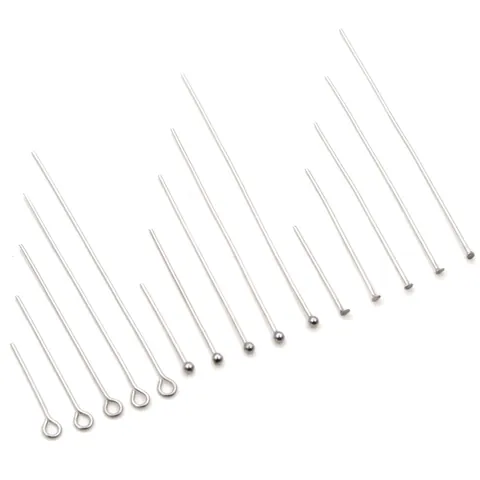 Spilli Per Gioielli In Acciaio Inossidabile Per Fai Da Te Testa Tonda Testa Occhiello Testa Piatta Argento Accessori Connettore