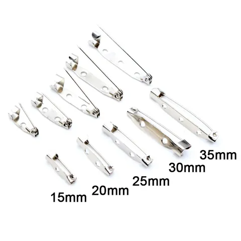 Iron Brooch Pin Backs With 3 Holes Safety Catch Pins For DIY Jewelry Making Findings Brooch Base Components Accessories