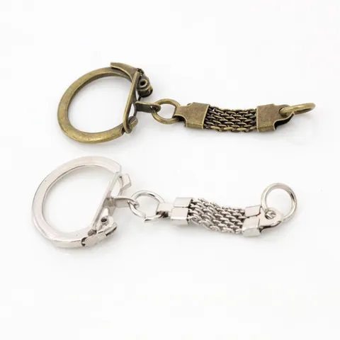Zinc Alloy Snake Chain Mesh Keychain Buckle Connector DIY Jewelry Making Findings Antique Bronze Silver Tone Accessory