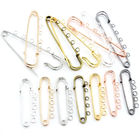 Metal Safety Pins With Welded Loops DIY Jewelry Findings Brooch Making Kilt Pins Iron Multi Color Decorative Craft Pins
