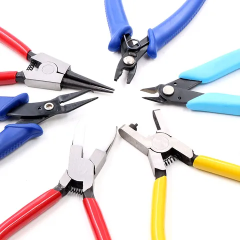 Professional Stainless Steel Mini Pliers Multi Functional Jewelry Making Tools Diagonal Needle Nose Round Pliers For DIY Handmade Crafts Beading Repairing