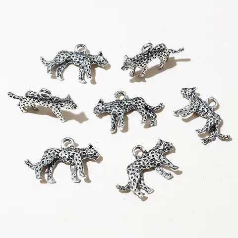 Colgantes de Aleación de Animal Leopardo Guepardo 3D Oro Plata Antiguo Amuletos para Fabricación de Joyas Collar Pulsera