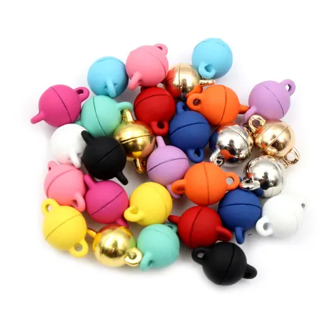 Bolvormige Magneetsluitingen DIY Sieraden Onderdelen Voor Ketting Armband Verbinding Ronde Metalen Magneetsluiting Meerkleurig