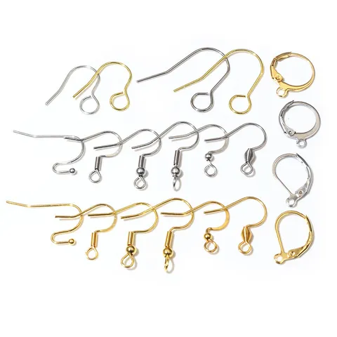 Crochets d'Oreilles en Acier Inoxydable pour Fabrication Bijoux DIY Or Argent Dormeuses Accessoires pour Boucles d'Oreilles