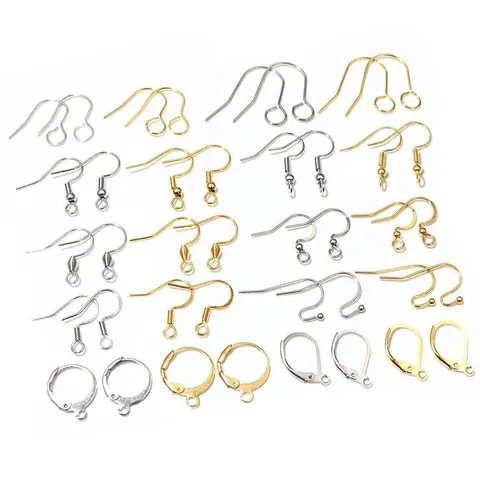 Stainless Steel Earring Hooks For DIY Jewelry Making Gold Silver Fishhook Leverback Earring Findings For Handmade Earrings