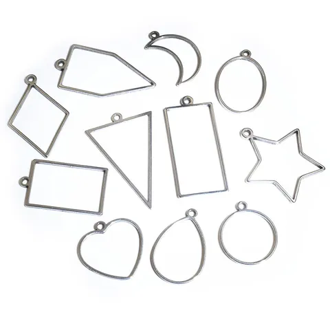 Roestvrij Staal Geometrische Open Bezel Hangers Voor DIY Sieraden Maken Hart Maan Ster Waterdruppel Frame Handgemaakte Bevindingen