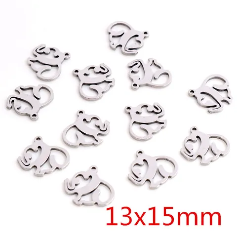 Stainless Steel Small Charms Pendants For DIY Jewelry Making Star Moon Feather Tree Heart Shape Silver Metal Mini Pendants