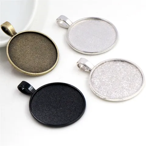Vintage Round Alloy Pendant Bezel Trays For DIY Jewelry Making Blank Cabochon Base Settings Multiple Color Metal Findings For Crafting Necklaces